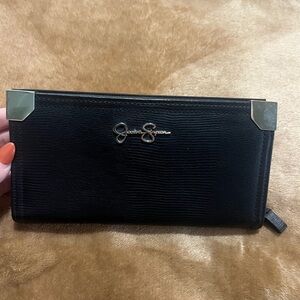 Jessica Simpson Black Wallet with silver Accents
